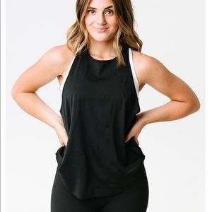 NWT ZYIA Black Dbl Racer Tank